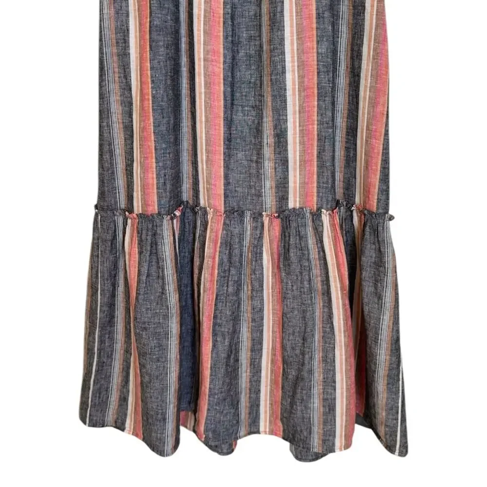 Joie Striped Sleeveless Linen Maxi Dress Size XXS - Picture 5 of 11